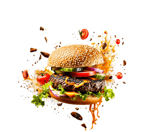 Fresh beef burger on promotion